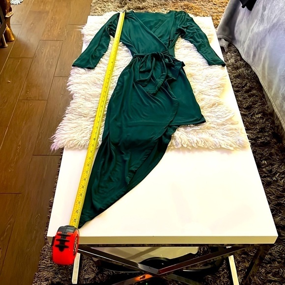 Beautiful “Want My Look” Green Wrap Dress Sz S😻🛍 Perfect 4 Date Night! 💕 - Picture 6 of 9